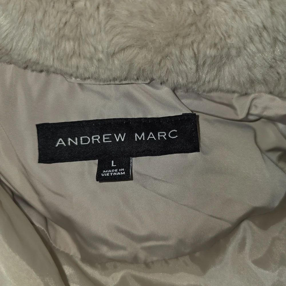 Andrew Marc Women's Faux Fur Hooded Puffer Long Coat Zipper Closure Snap Front - Picture 7 of 12